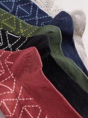 Red/Blue/Green Pattern Socks 5 Pack - Image 7 of 8