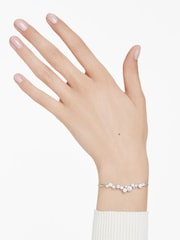 Swarovski Silver Tone Rhodium Plated Crystal Pearl Constella Bangle - Image 1 of 6