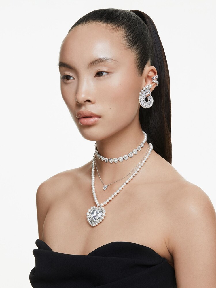 Swarovski x Ariana Grande תליון לב בציפוי רודיום - Image 6 of 8