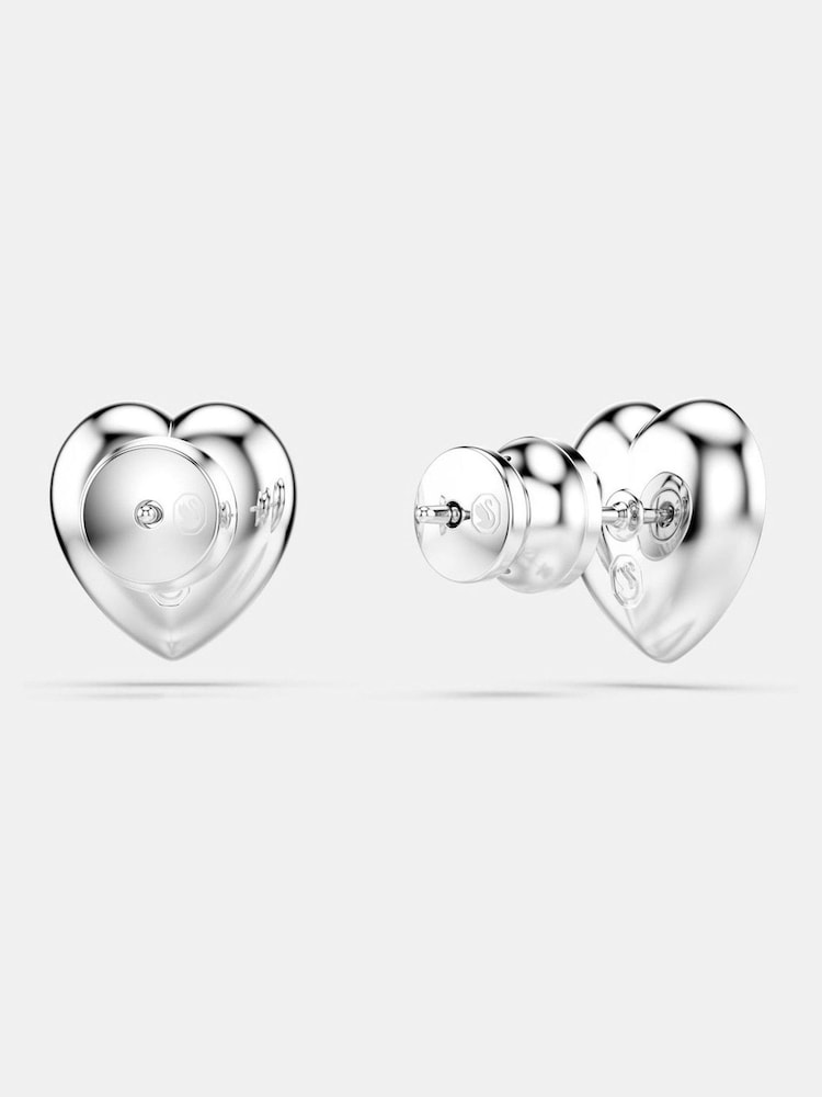 Swarovski Silver Tone x Ariana Grande Rhodium Plated Heart Stud Earrings - Image 8 of 8