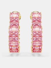 Swarovski Pink Matrix Hoop Earrings - Image 4 of 6