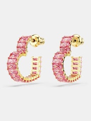 Swarovski Pink Matrix Hoop Earrings - Image 5 of 6