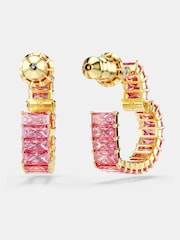Swarovski Pink Matrix Hoop Earrings - Image 6 of 6