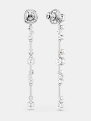 Swarovski Silver Tone Rhodium Plated Crystal Pearl Constella Drop Earrings - Image 6 of 6