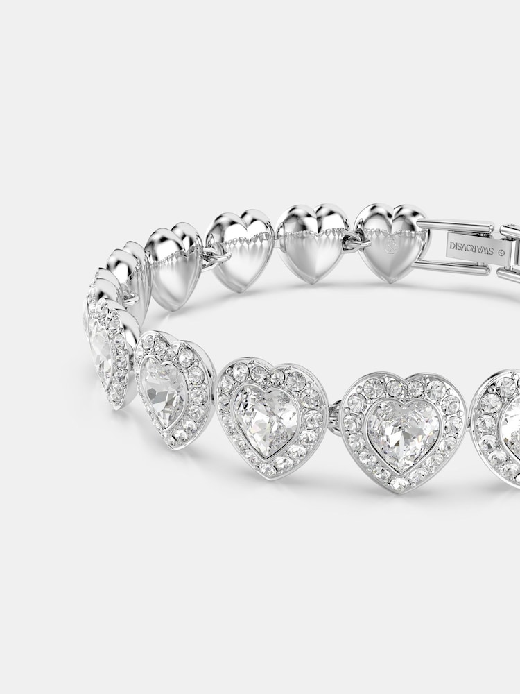 Swarovski Silver Tone x Ariana Grande Rhodium Plated Heart Tennis Bracelet - Image 7 of 8