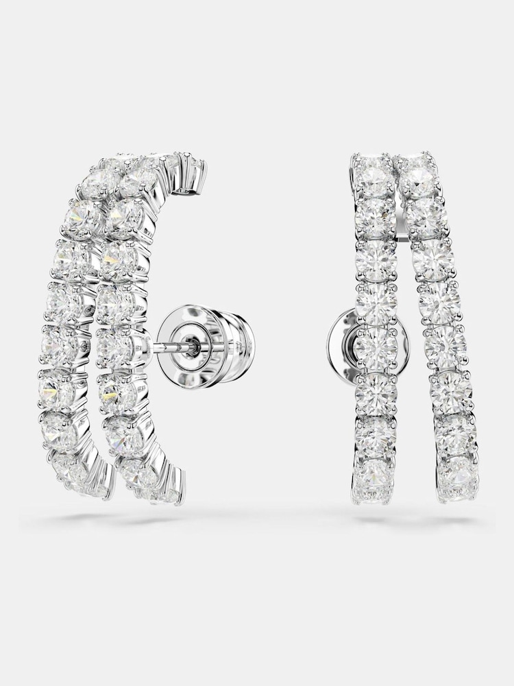 Swarovski White Matrix Stud Earrings - Image 1 of 6