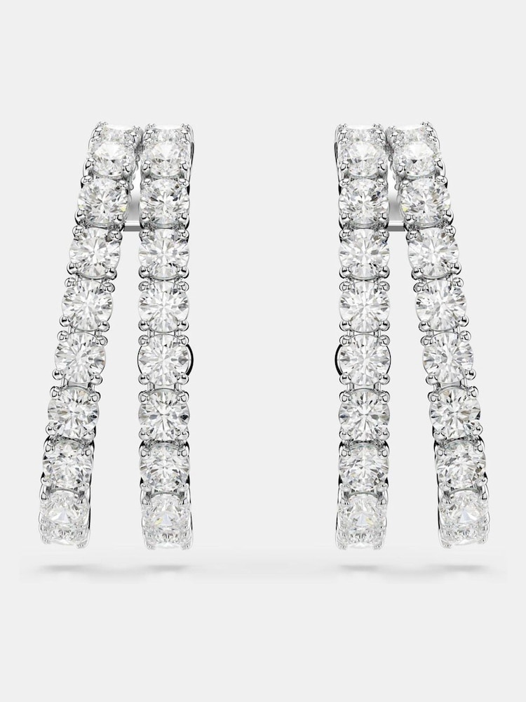 Swarovski White Matrix Stud Earrings - Image 2 of 6