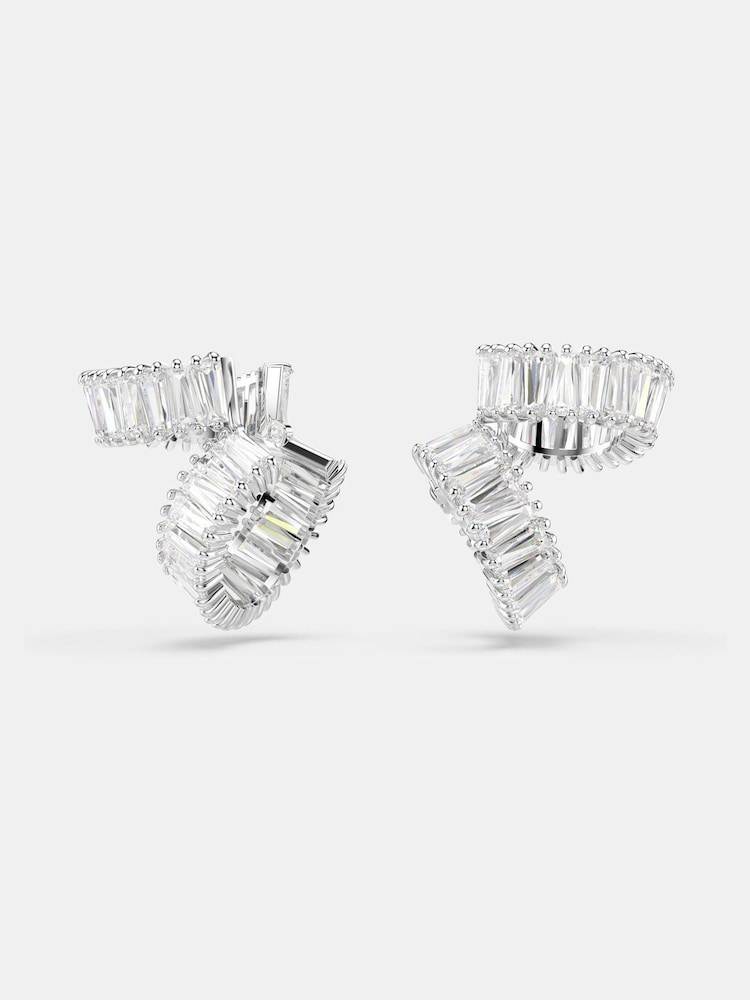 Swarovski Silver Tone x Ariana Grande Rhodium Plated Baguette Cut Ear Cuffs - Image 1 of 9