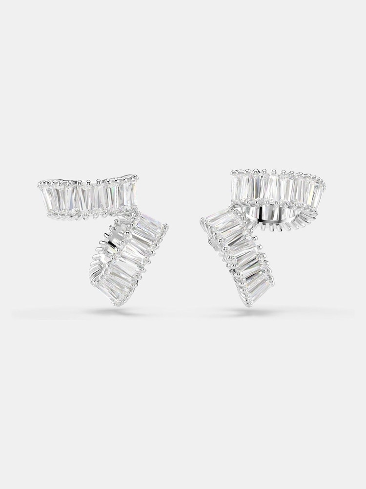 Swarovski Silver Tone x Ariana Grande Rhodium Plated Baguette Cut Ear Cuffs - Image 2 of 9