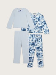Monsoon Pointelle-Pyjama aus 100 % Baumwolle, 2er Pack - Bild 1 von 4
