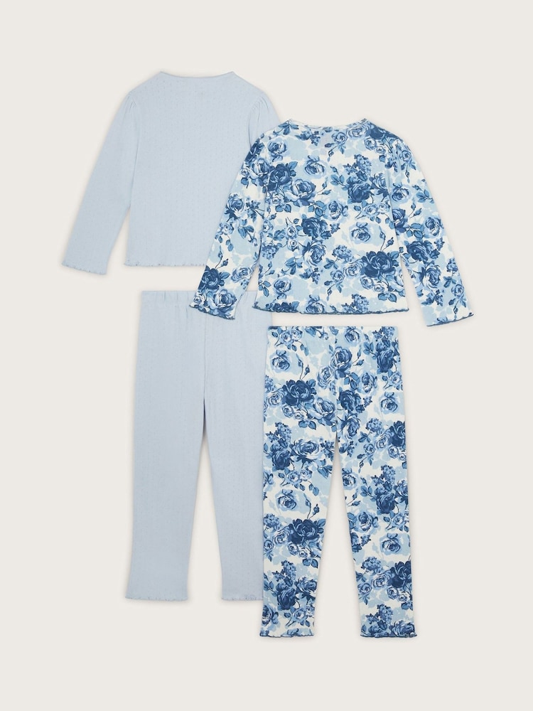 Monsoon Pointelle-Pyjama aus 100 % Baumwolle, 2er Pack - Bild 2 von 4