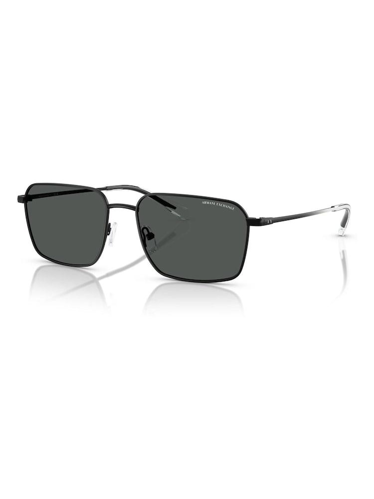Armani Exchange Rectangle Black Sunglasses - Image 1 of 5 Armani Exchange Rectangle Black Sunglasses - Image 1 of 5