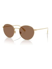 Polo Ralph Lauren Gold Ph3158 Round Sunglasses - Image 2 of 5
