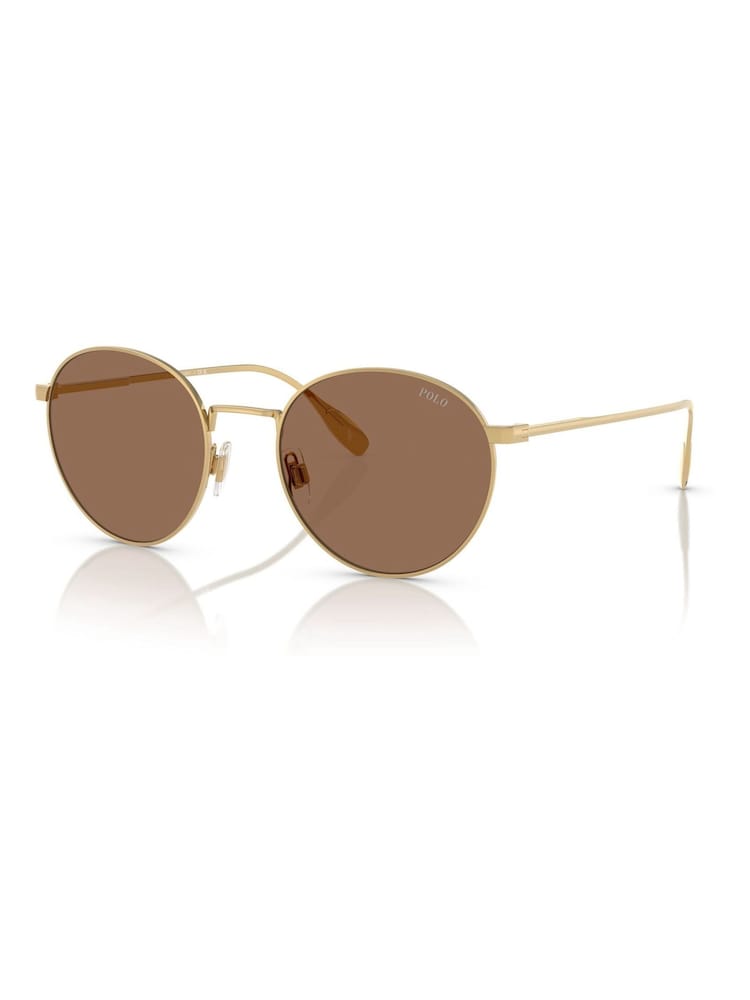 Polo Ralph Lauren Gold Ph3158 Round Sunglasses - Image 2 of 5