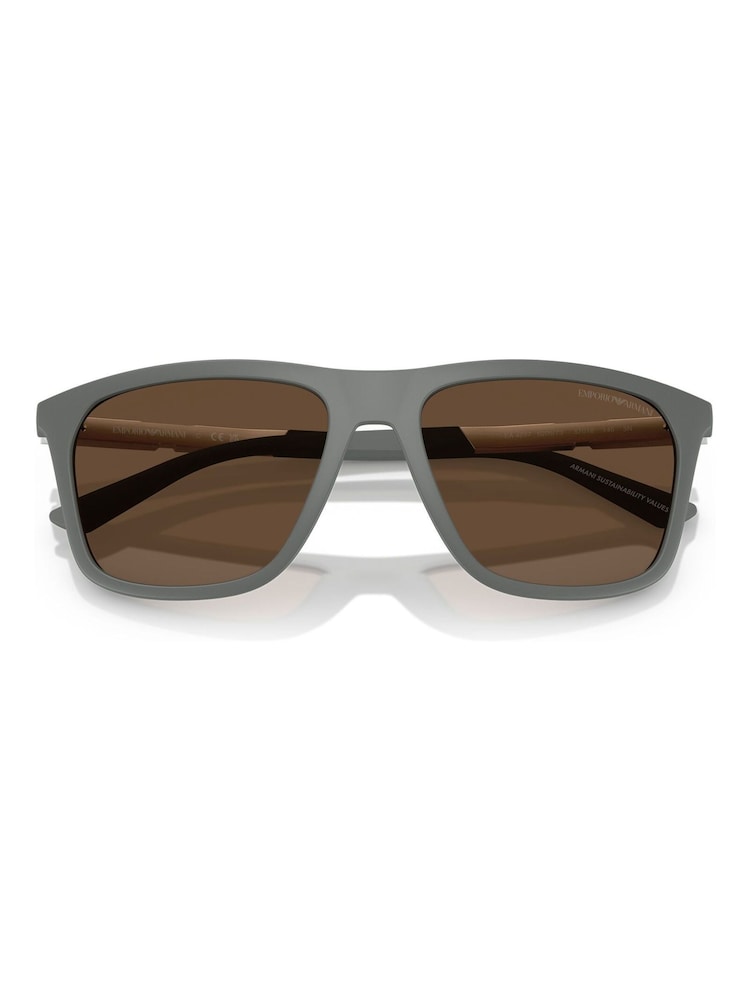 Emporio Armani Grey Ea4237 Square Sunglasses - Image 5 of 5