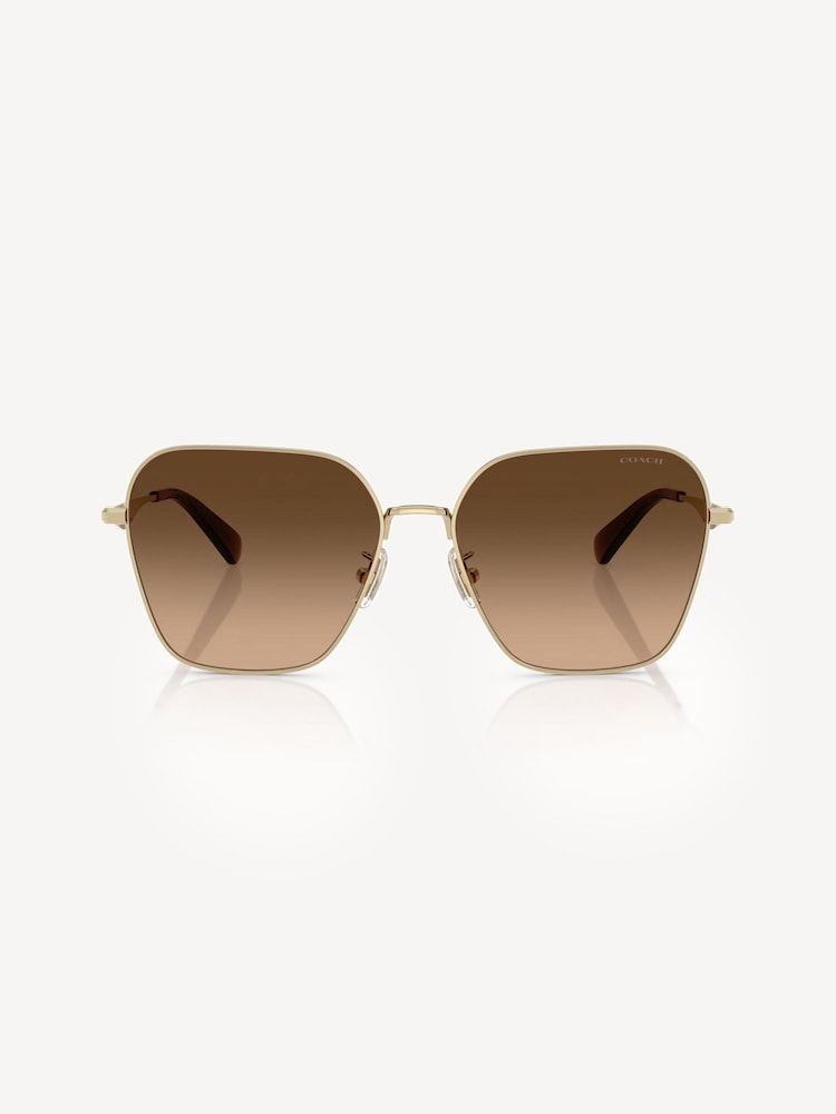 COACH Gold Hc7168 Irregular Sunglasses - Image 1 of 5 COACH Gold Hc7168 Irregular Sunglasses - Image 1 of 5