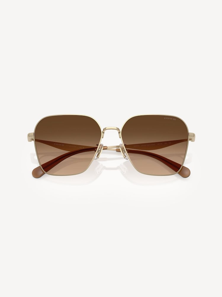 COACH Gold Hc7168 Irregular Sunglasses - Image 2 of 5 COACH Gold Hc7168 Irregular Sunglasses - Image 2 of 5