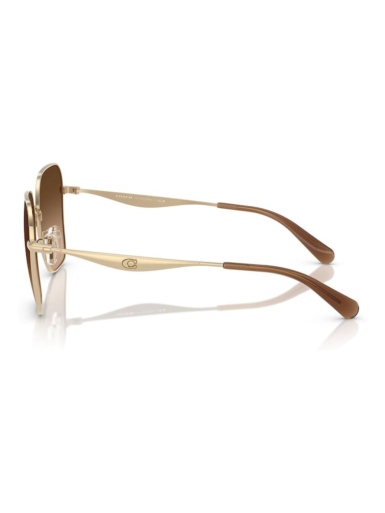 COACH Gold Hc7168 Irregular Sunglasses - Image 5 of 5