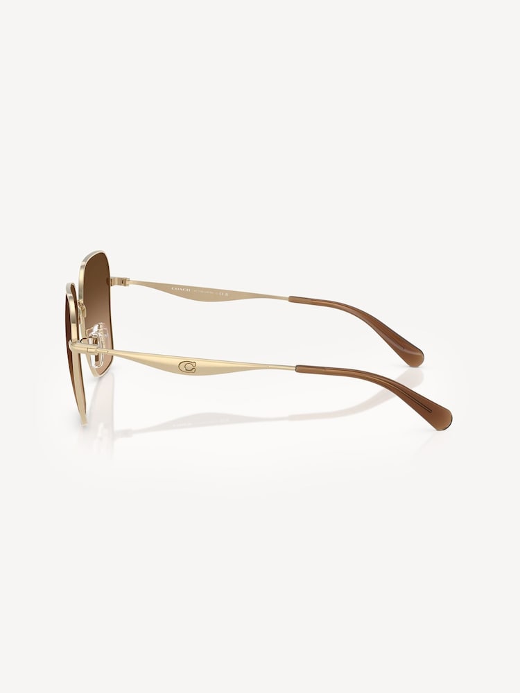 COACH Gold Hc7168 Irregular Sunglasses - Image 5 of 5 COACH Gold Hc7168 Irregular Sunglasses - Image 5 of 5