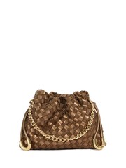 Dune London Brown Primrose S Woven Drawstring Bag - Image 1 of 4