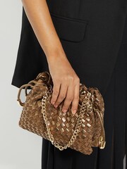 Dune London Brown Primrose S Woven Drawstring Bag - Image 4 of 4