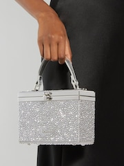 Dune London Silver Brazil Diamante Handle Clutch Bag - Image 1 of 4