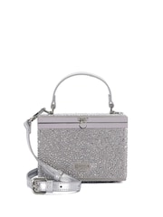 Dune London Silver Brazil Diamante Handle Clutch Bag - Image 2 of 4