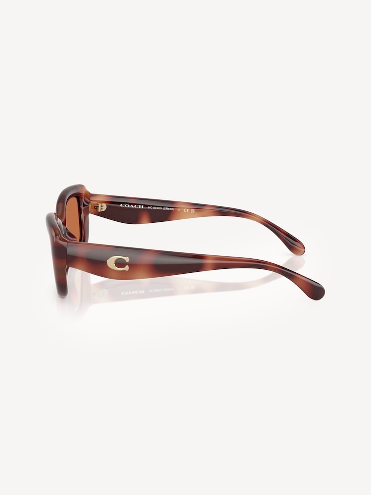 COACH Brown Rectangle Sunglasses - Image 6 of 6