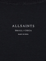AllSaints Black Ribbed 100% Cotton Tanks 2 Pack - Image 4 of 5