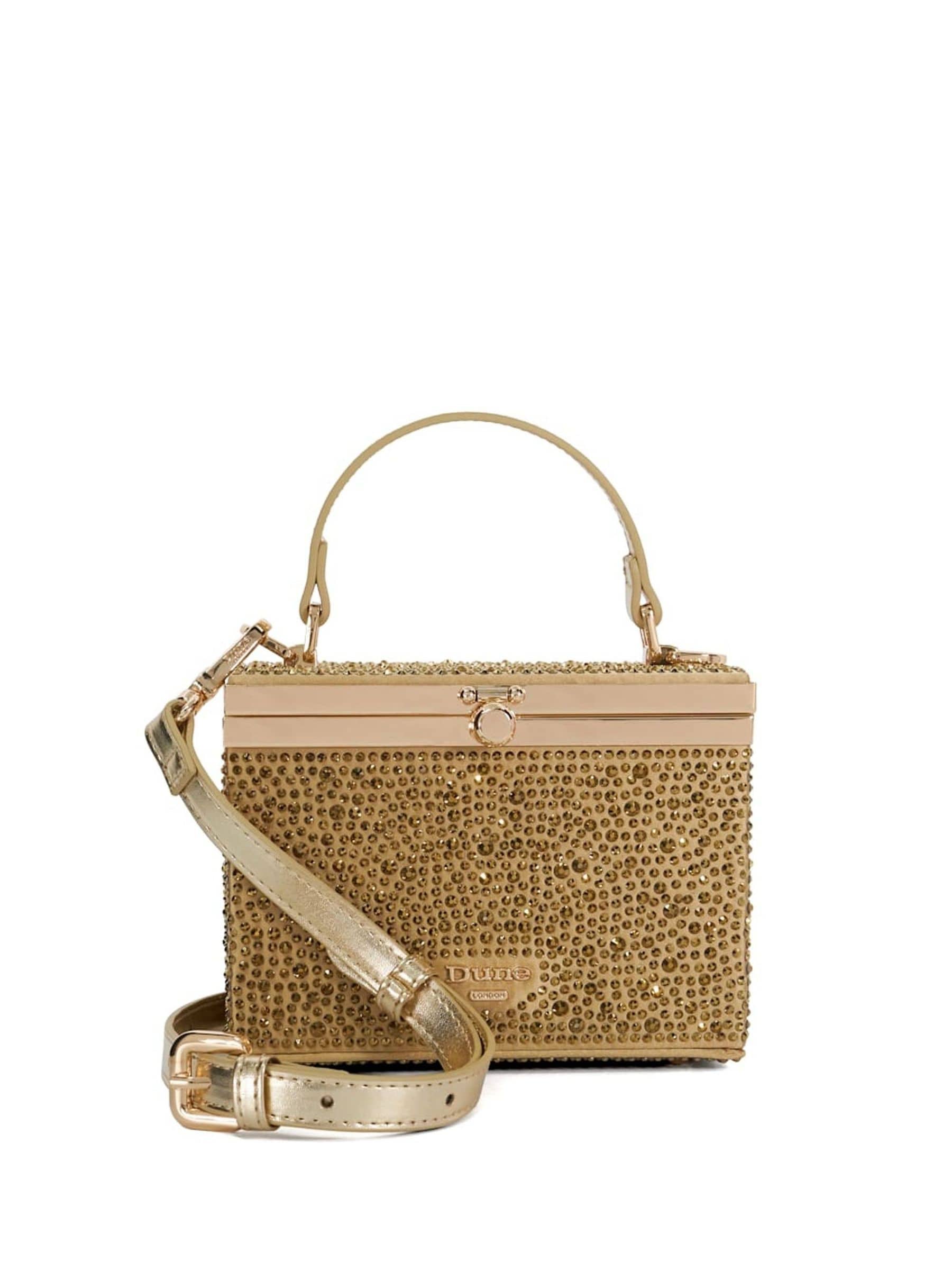 Buy Dune London Gold Brazil Diamante Handle Clutch Bag from Next Luxembourg