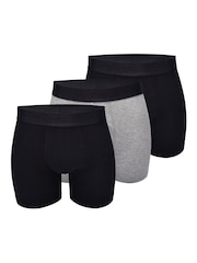 AllSaints Dark Black Cotton Boxers (Contour Pouch) 3 Pack - Image 1 of 6