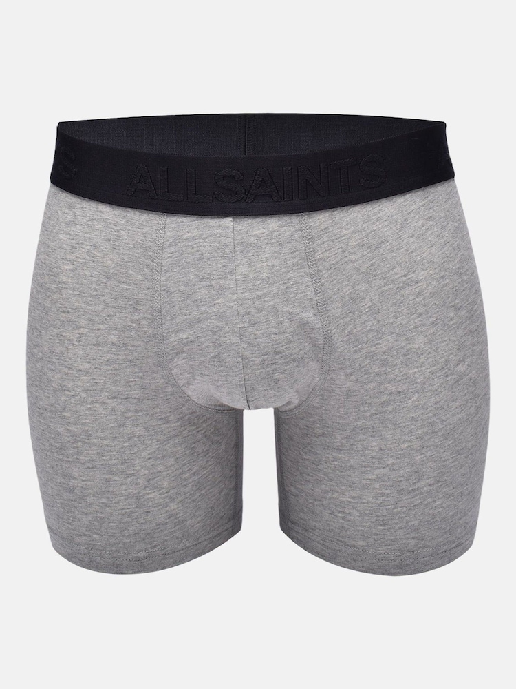 AllSaints Dark Black Cotton Boxers (Contour Pouch) 3 Pack - Image 2 of 6