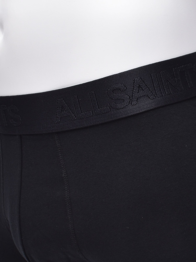 AllSaints Dark Black Cotton Boxers (Contour Pouch) 3 Pack - Image 5 of 6