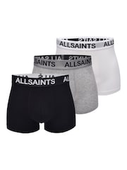 AllSaints White/ Black Cotton Boxers 3 Pack - Image 1 of 7