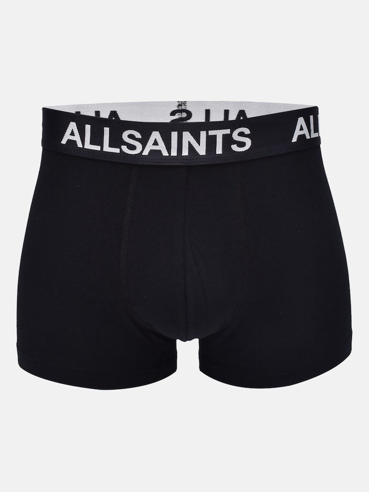 AllSaints White/ Black Cotton Boxers 3 Pack - Image 2 of 7