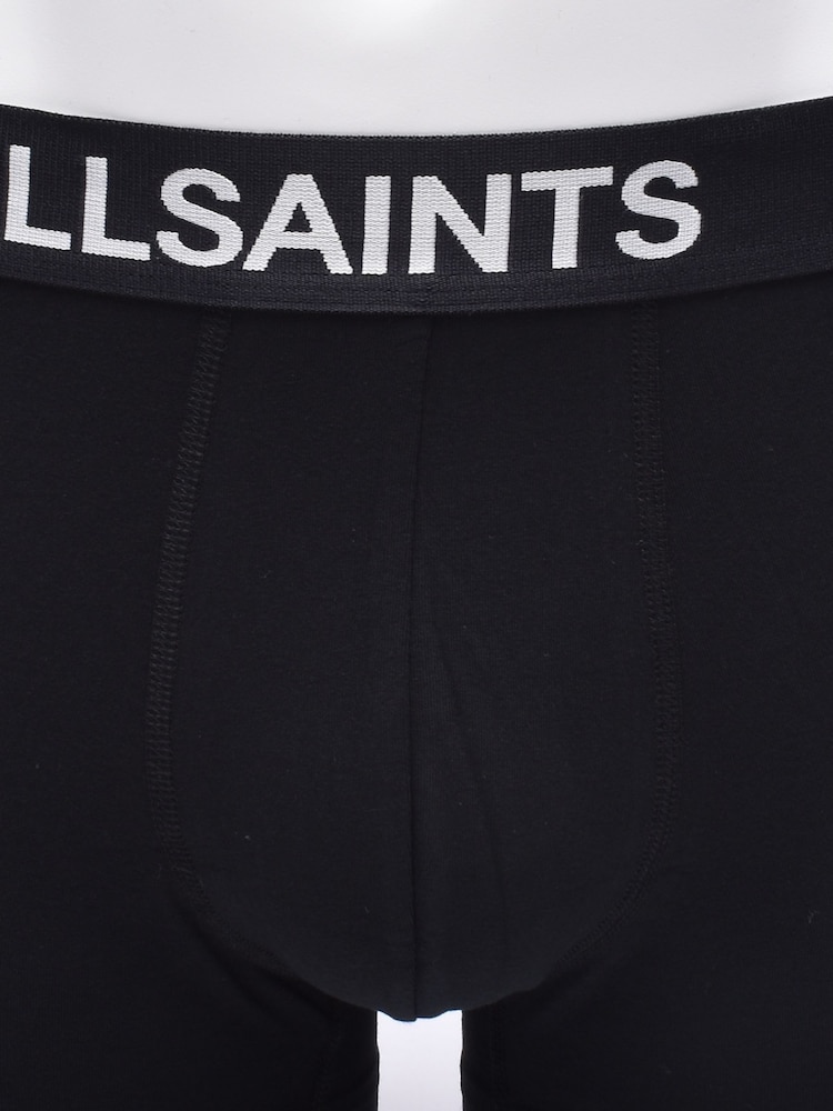 AllSaints White/ Black Cotton Boxers 3 Pack - Image 6 of 7