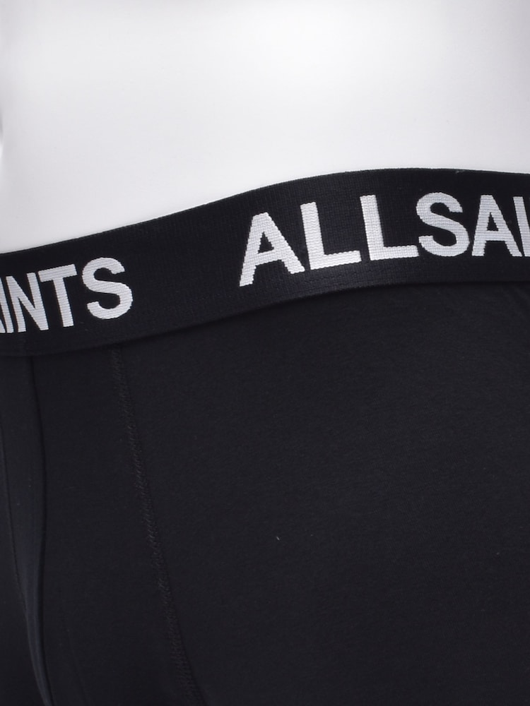 AllSaints Dark Black Cotton Boxers 3 Pack - Image 5 of 5