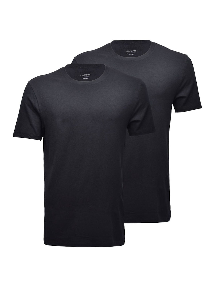 AllSaints Black 100% Cotton Crew Neck T-Shirts 2 Pack - Image 1 of 5