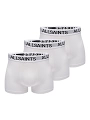 AllSaints White Cotton Boxers 3 Pack - Image 1 of 5