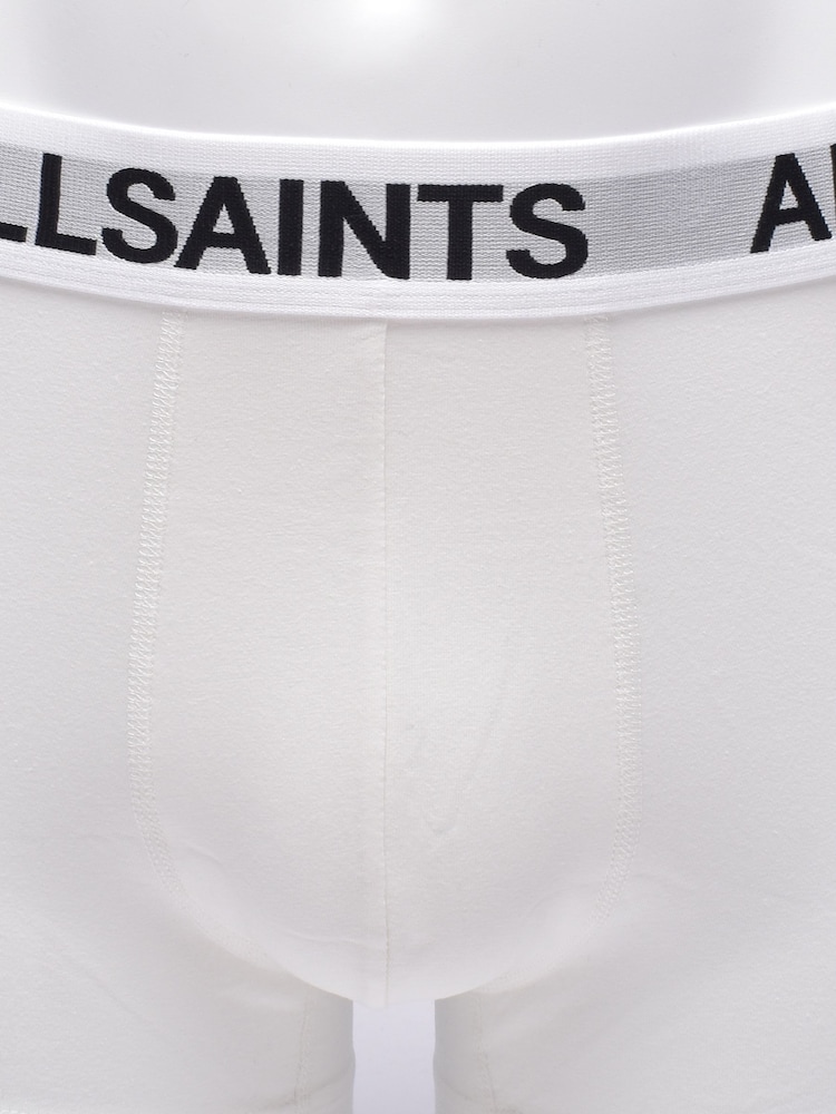 AllSaints White Cotton Boxers 3 Pack - Image 3 of 5