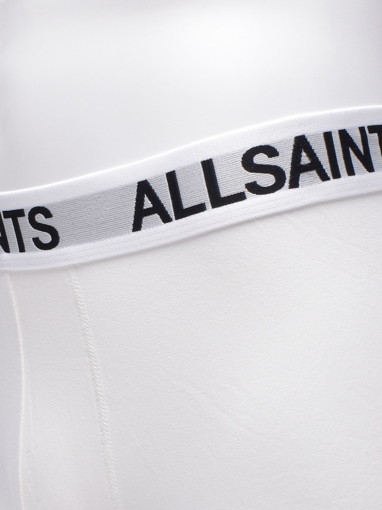 AllSaints White Cotton Boxers 3 Pack - Image 5 of 5