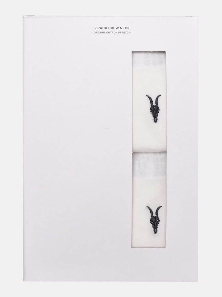 AllSaints White 100% Cotton Crew Neck T-Shirts 2 Pack - Image 5 of 5