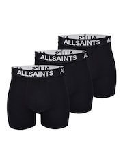 Черный - AllSaints Cotton Boxers (Contour Pouch) 3 Pack - Image 1 of 5