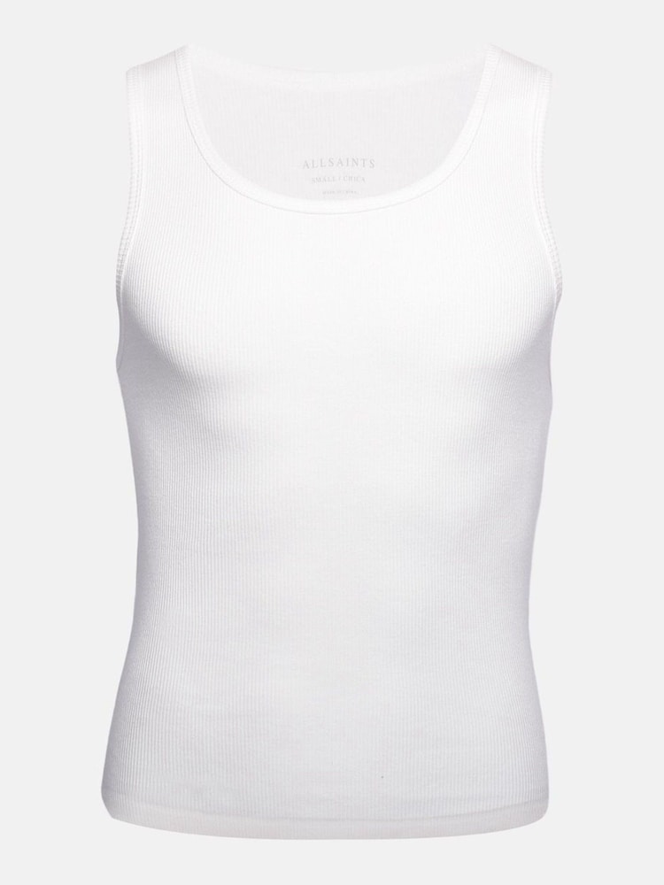 Blanco - AllSaints Ribbed 100% Cotton Tanks 2 Pack - Imagen 2 de 4