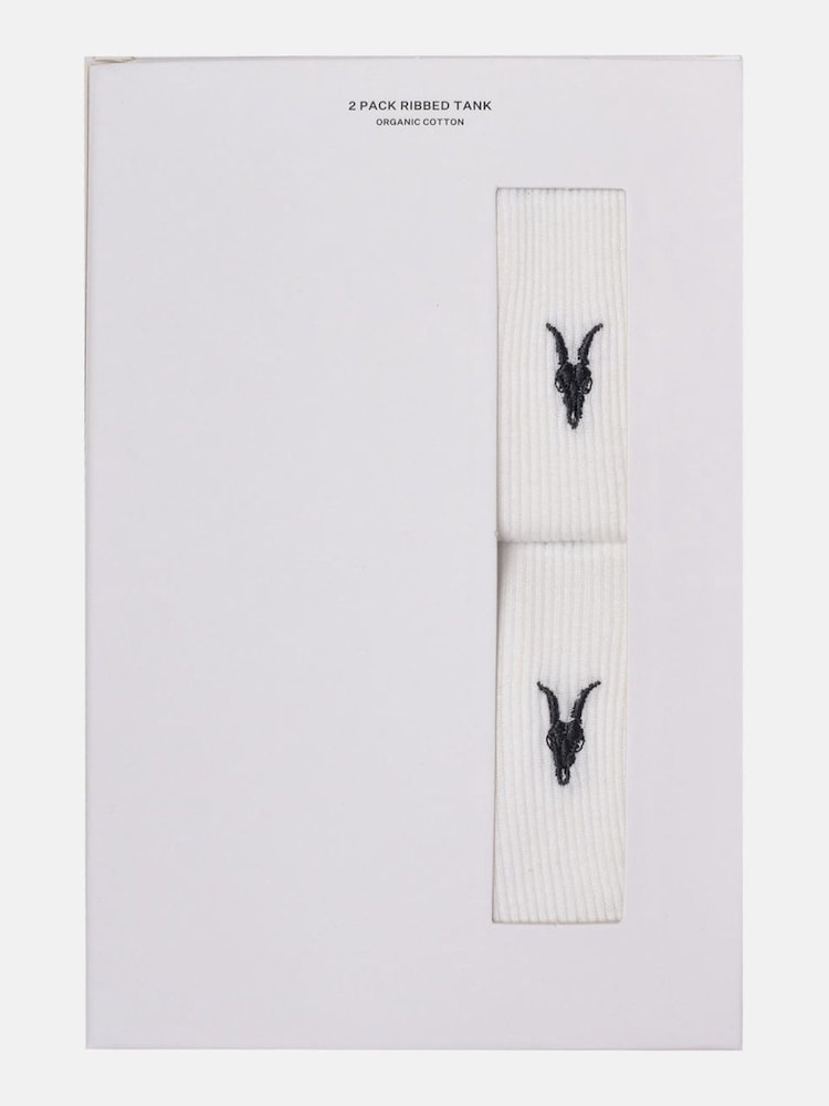 Blanco - AllSaints Ribbed 100% Cotton Tanks 2 Pack - Imagen 4 de 4