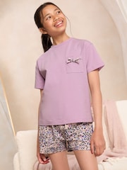 Violett/Leopard - Lipsy Printed Jersey Cotton Pyjamas (5-16yrs) - Bild 1 von 4