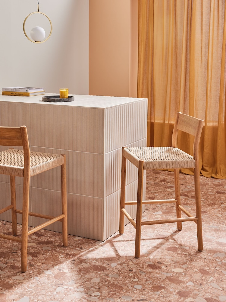 MADE.COM Natural Rhye Bar Stool - Image 1 of 6