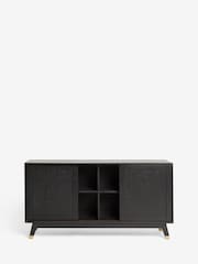 Rockett St George Black Mango Wood Leopard Print Large Sideboard - Image 7 of 8