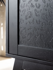Rockett St George Black Mango Wood Leopard Print Small Sideboard - Image 3 of 8