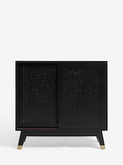Rockett St George Black Mango Wood Leopard Print Small Sideboard - Image 4 of 8